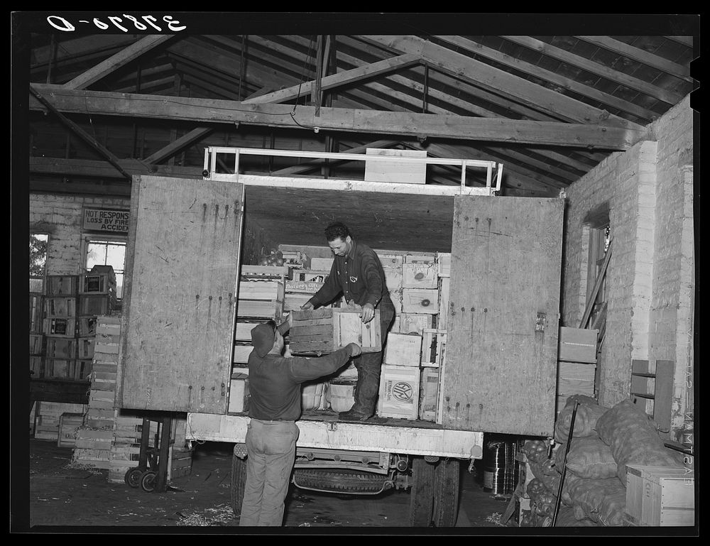Loading fruit truck produce company. Free Photo rawpixel