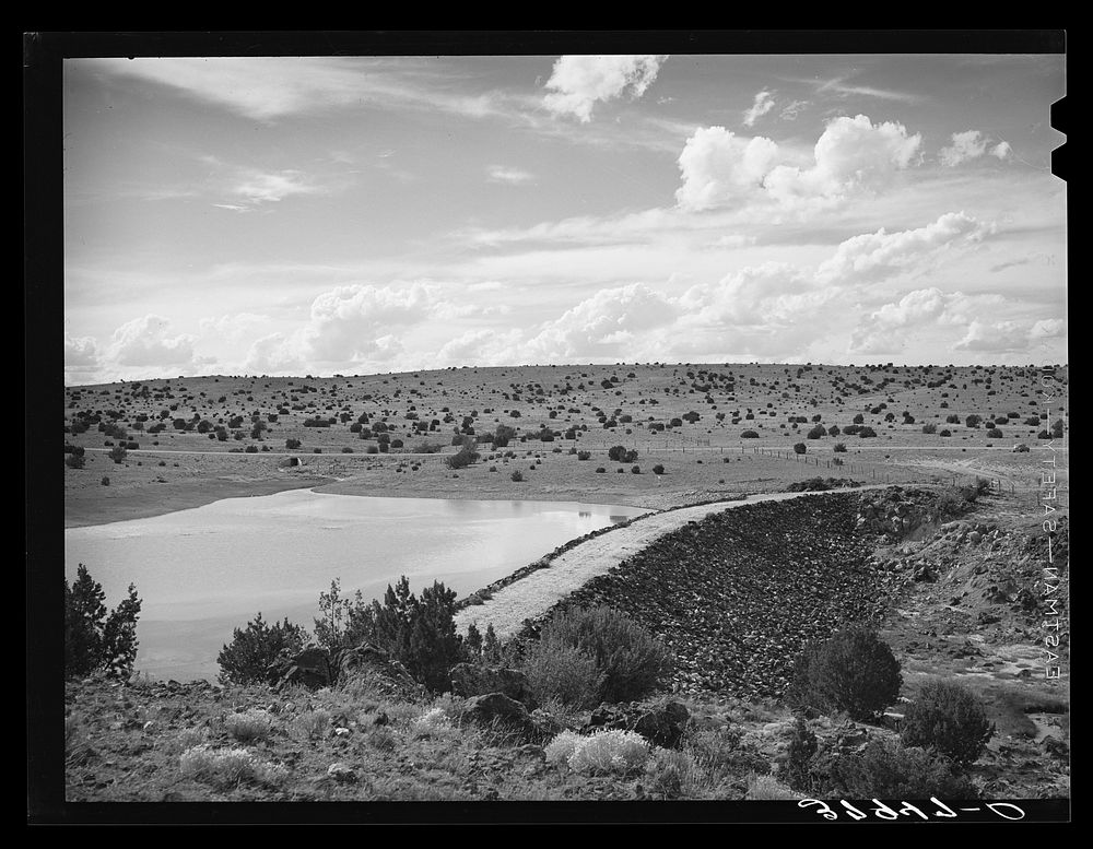 [Untitled photo, possibly related to: Main dam at Concho, Arizona. This is about twenty five years old and impounds the…