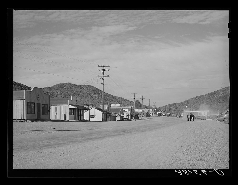 Main street of Summit City, California, boom town near Shasta Dam by Russell Lee