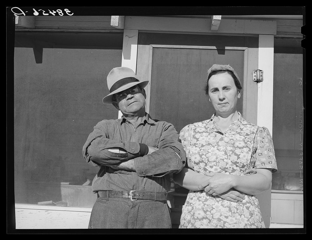 [Untitled photo, possibly related to: Fruit farmer and his wife, Placer County, California. This couple have changed the…