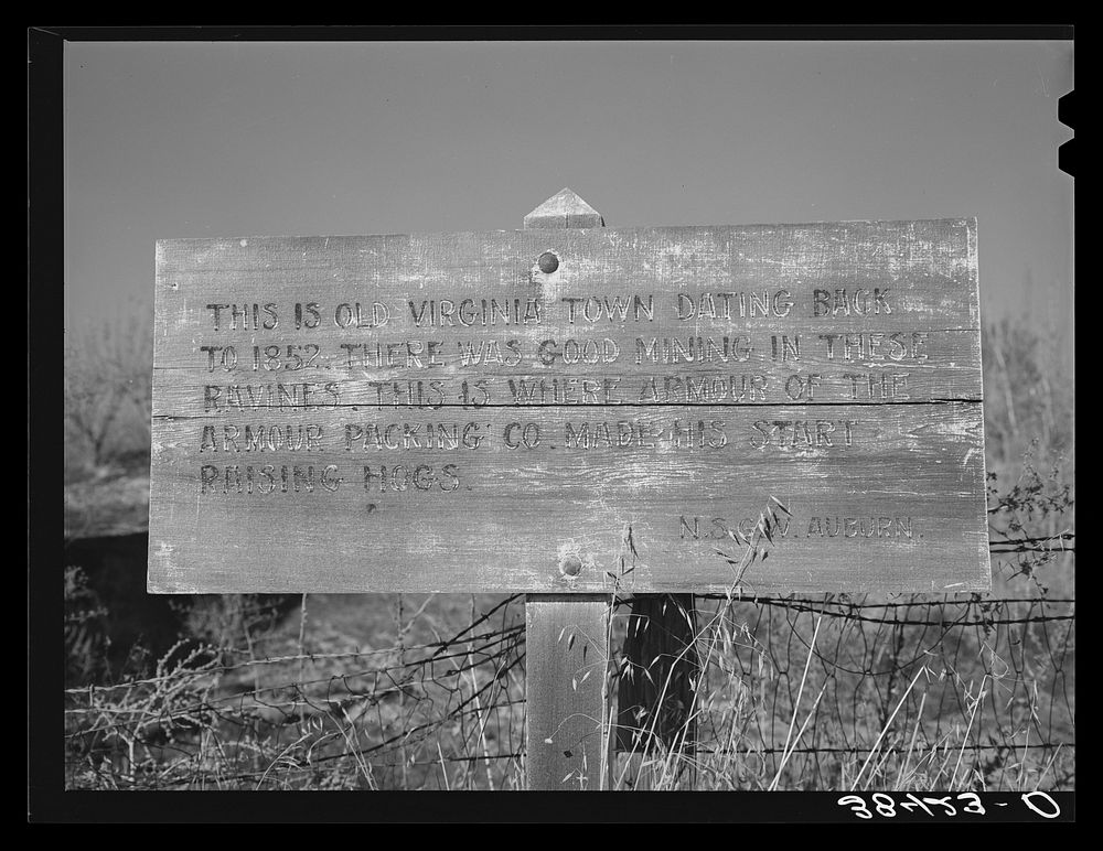 Sign of old Virginiatown. Placer County, California. There is nothing left of the town although there is still a little…