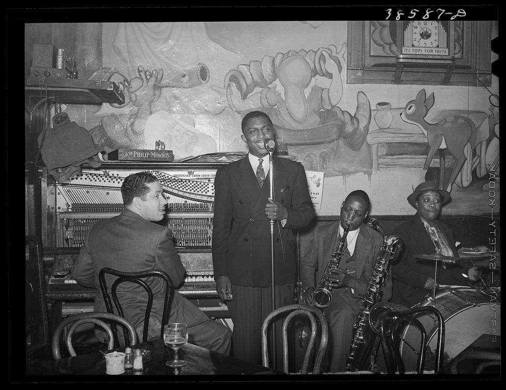 Entertainers at African American tavern. Chicago, Illinois by Russell Lee