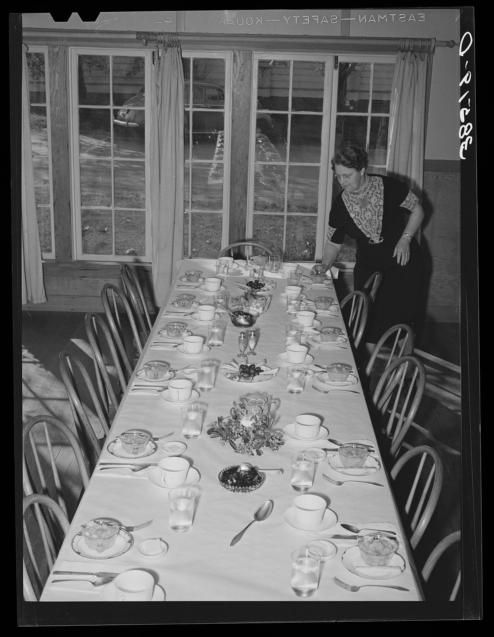 Table. Dinner of the Loomis Fruit Association. Loomis, Placer County, California by Russell Lee