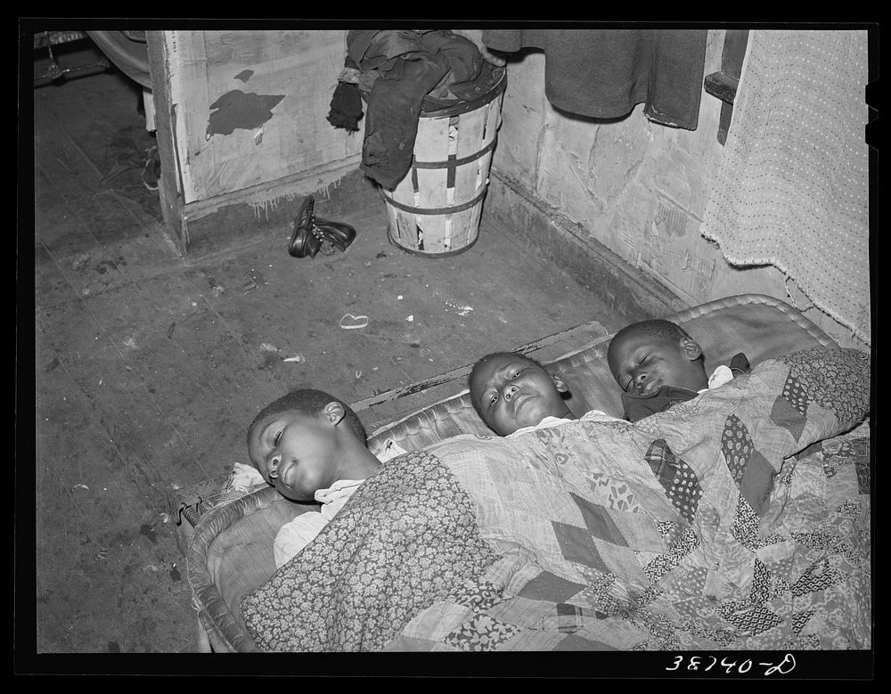 [Untitled photo, possibly related to: Children asleep. Southside of Chicago, Illinois] by Russell Lee