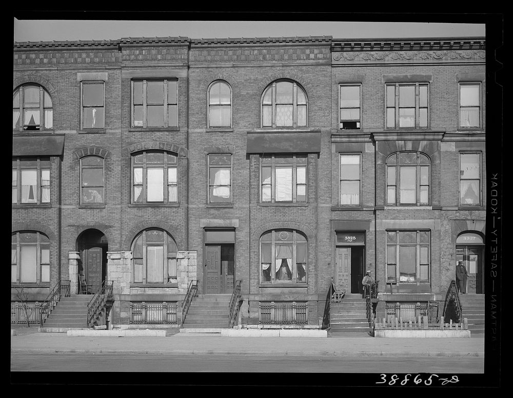 Apartment houses rented to African Americans. Chicago, Illinois by Russell Lee
