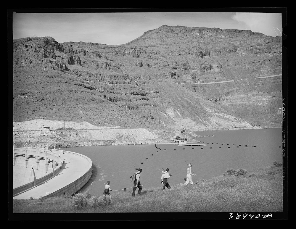 Family going fishing in the Owyhee Reservoir. Malheur County, Oregon. This reservoir not only impounds the water for the…