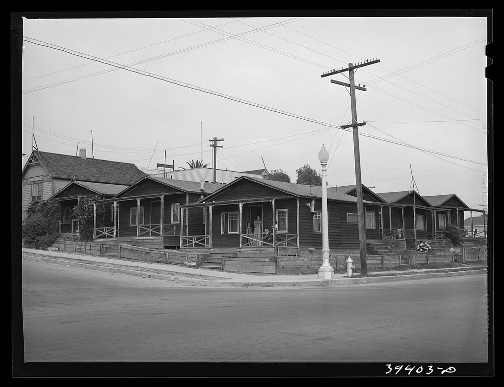 Group of houses rented to Mexicans. San Diego, California by Russell Lee