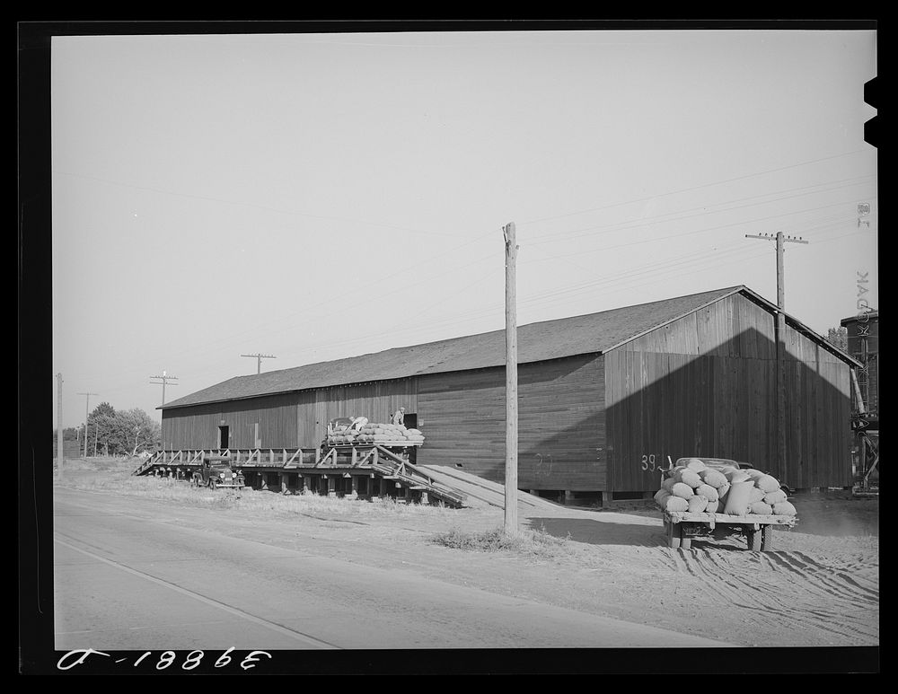 Sack warehouse for wheat. Touchet, Walla Walla County, Washington by Russell Lee