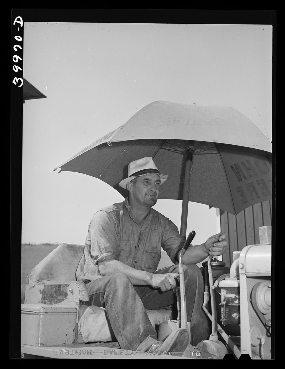 Driver of caterpillar tractor. Wheat field, Whitman County, Washington by Russell Lee