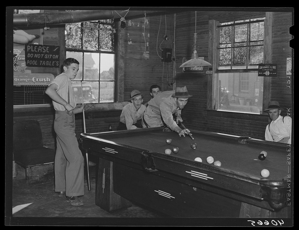 Interior of general store and poolroom at Stem, Granville County, North Carolina. Sourced from the Library of Congress.
