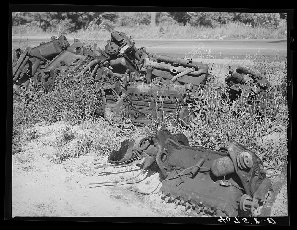 [Untitled photo, possibly related to: "We wreck anything!" Auto graveyard near Sulphur Springs, Maryland, on U.S. Highway…