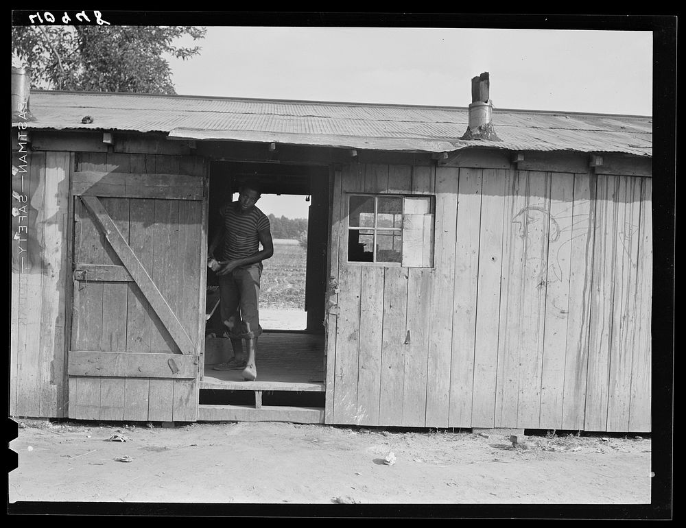 [Untitled photo, possibly related to: Housing for migratory agricultural workers at apple-producing farm near Bridgeville…