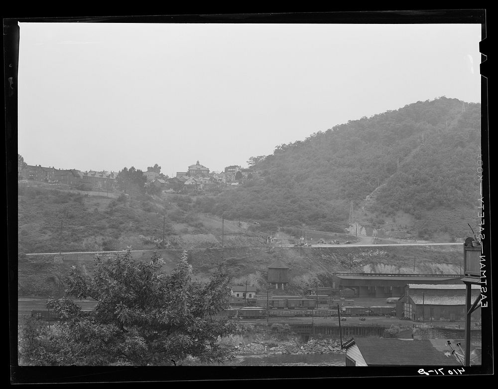 [Untitled photo, possibly related to: View of upper Mauch Chunk from East Mauch Chunk. In the background is Mount Pisgah and…