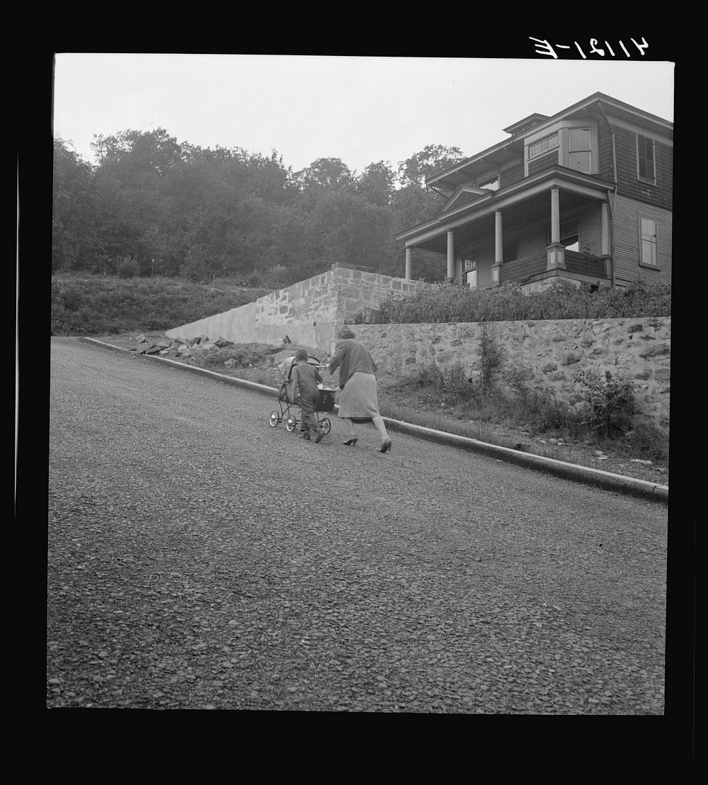 On a street in Upper Mauch Chunk, Pennsylvania. Sourced from the Library of Congress.