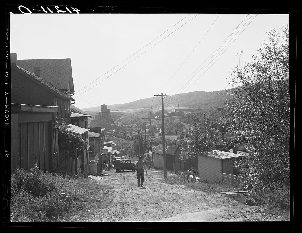 [Untitled photo, possibly related to: Street scene in the mining town of Lansford, Pennsylvania]. Sourced from the Library…