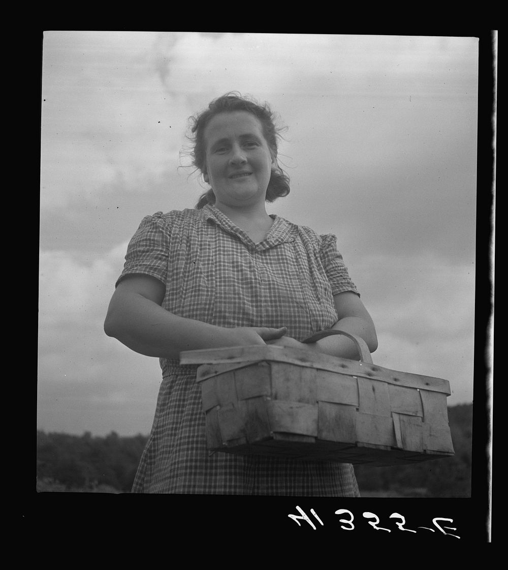 Mrs. Merritt Bundy, at her farm near Penfield, Pennsylvania. She is a member of the Tri-County Farmers Co-op in Du Bois…