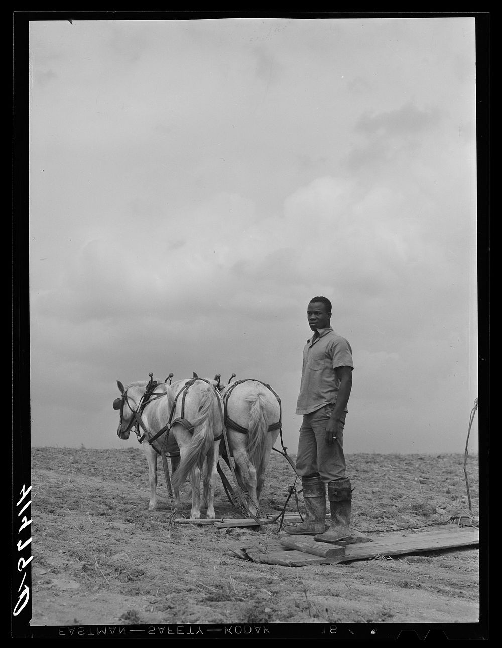Young  farmer working on the field of Mr. Miller's farm. Mr. Miller is the only Negro farmer on Rumsey Hill, submarginal…