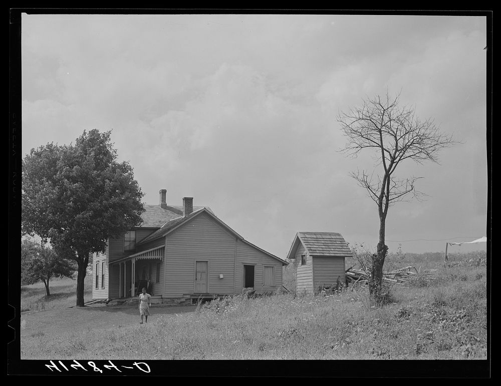 Farmhouse of Mr. Miller. He is the only  farmer in the submarginal area of Rumsey Hill, near Erin, New York. Sourced from…
