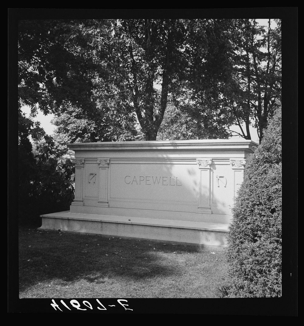 [Untitled photo, possibly related to: Monument to Capewell, the inventor of the famous horseshoe nail, in Cedar Hill…
