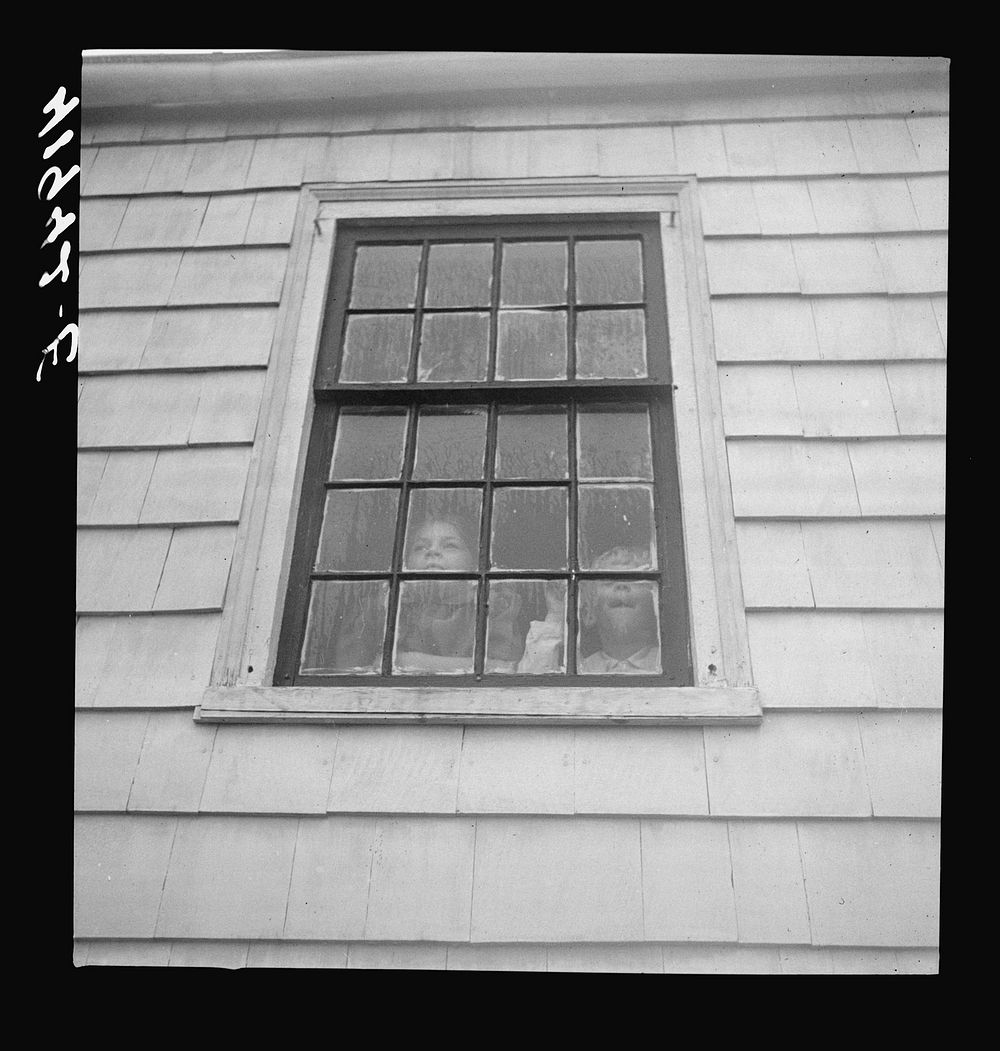 [Untitled photo, possibly related to: Children of Mr. Addison, FSA (Farm Security Administration) client, in the house on a…