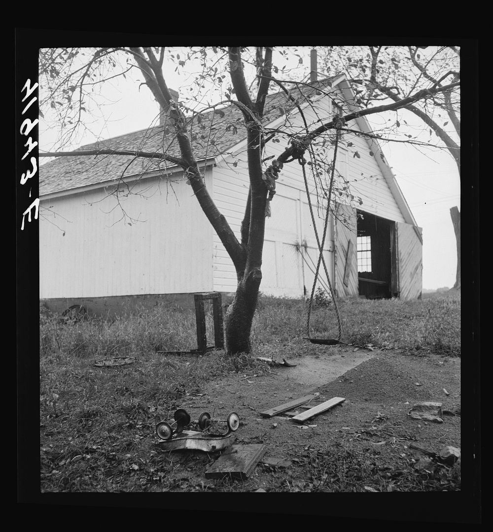 On Mr. Addison's farm, FSA (Farm Security Administration) client, on a rainy day. Westfield, Connecticut. Sourced from the…
