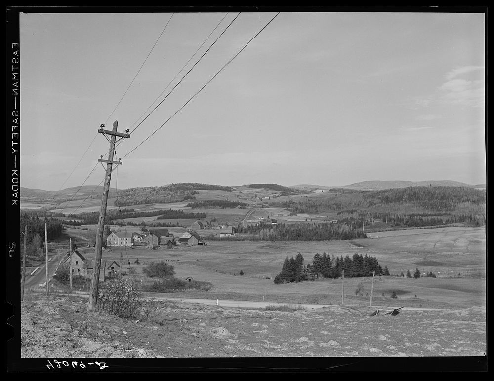 Landscape near Fort Kent, Maine. Off Route 11. Sourced from the Library of Congress.