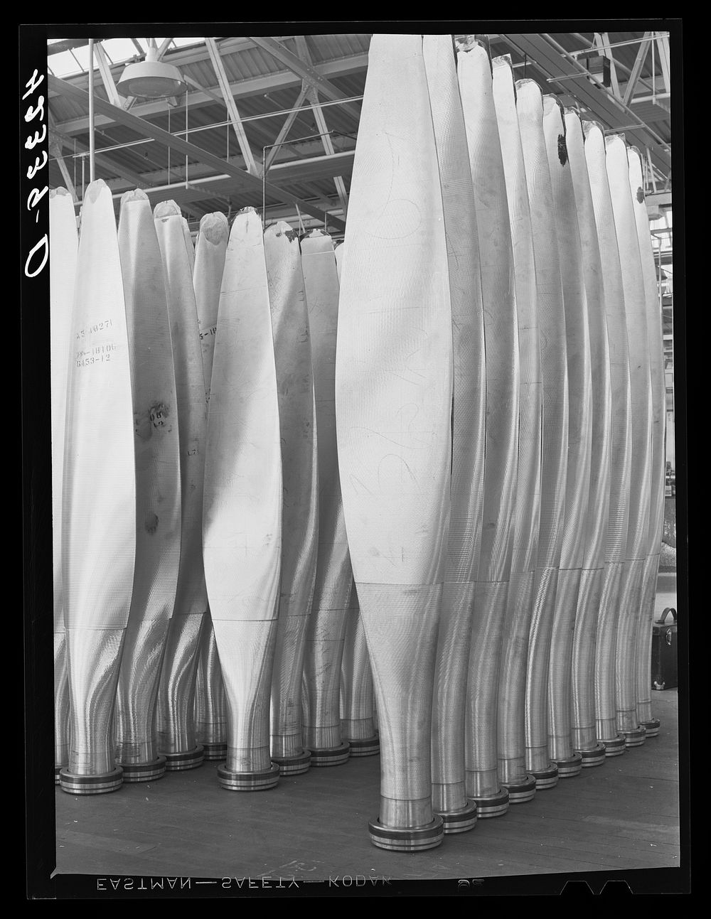 Propellers in the rough on the floor of the Hamilton Standard Propeller Corporation. East Hartford, Connecticut. Sourced…