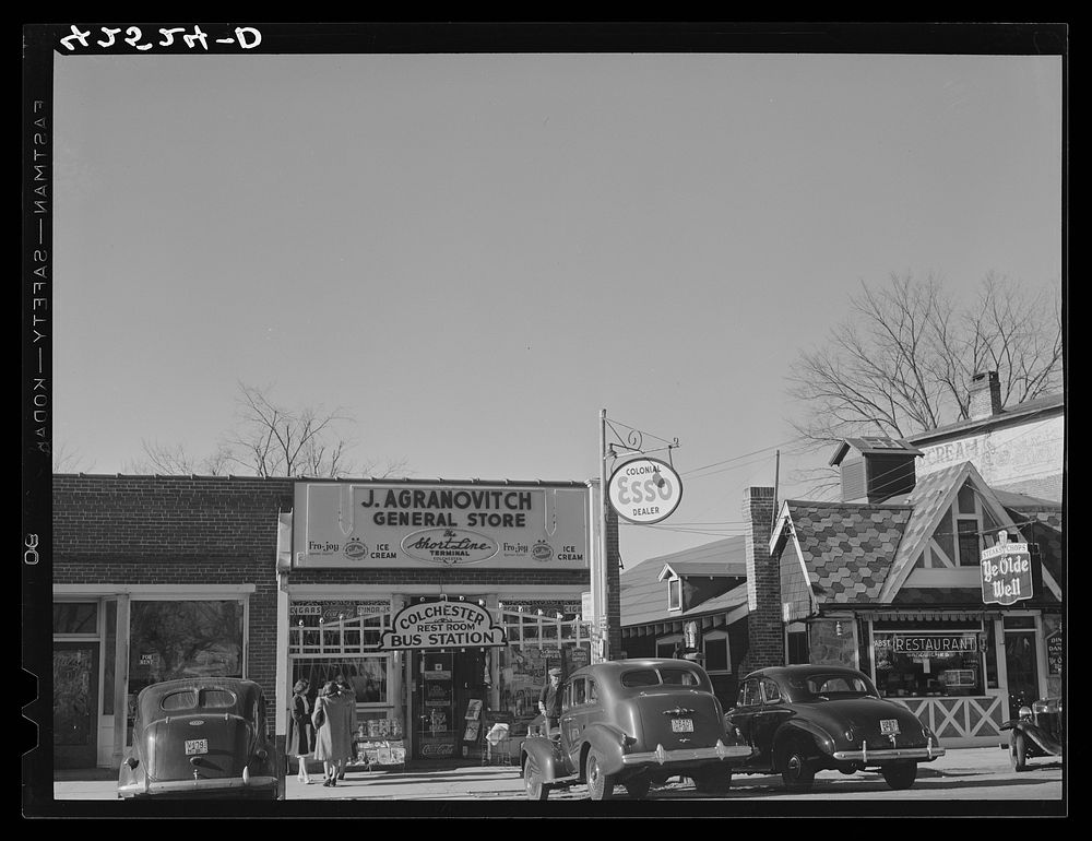 On the main street of Colchester, Connecticut. Sourced from the Library of Congress.