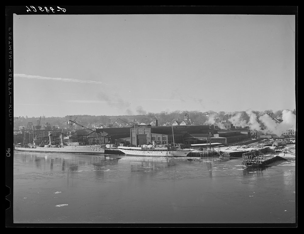 Bath Iron Works, shipbuilders and engineers. Bath, Maine. Sourced from the Library of Congress.