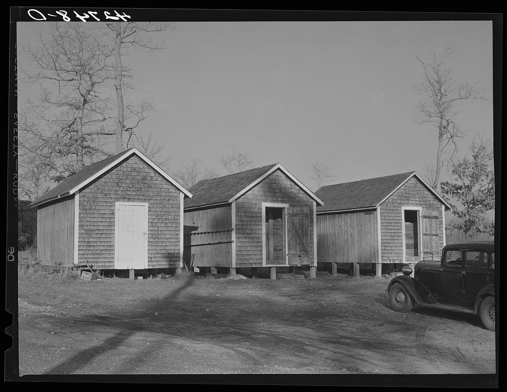 Bins for the storage of corn at Kenyon's cake flour mill. Usquepaugh, Rhode Island. Sourced from the Library of Congress.