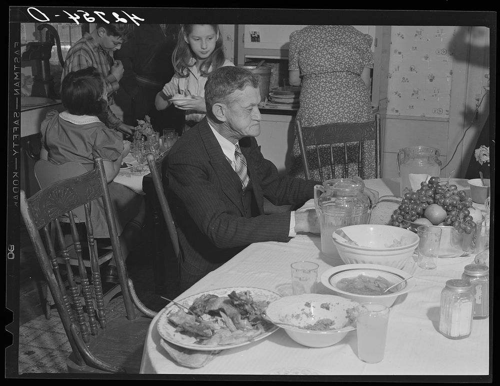 Mr. Timothy Levy Crouch, a Rogerine Quaker, living in Ledyard, Connecticut, finishing up his Thanksgiving dinner. Mr. Crouch…