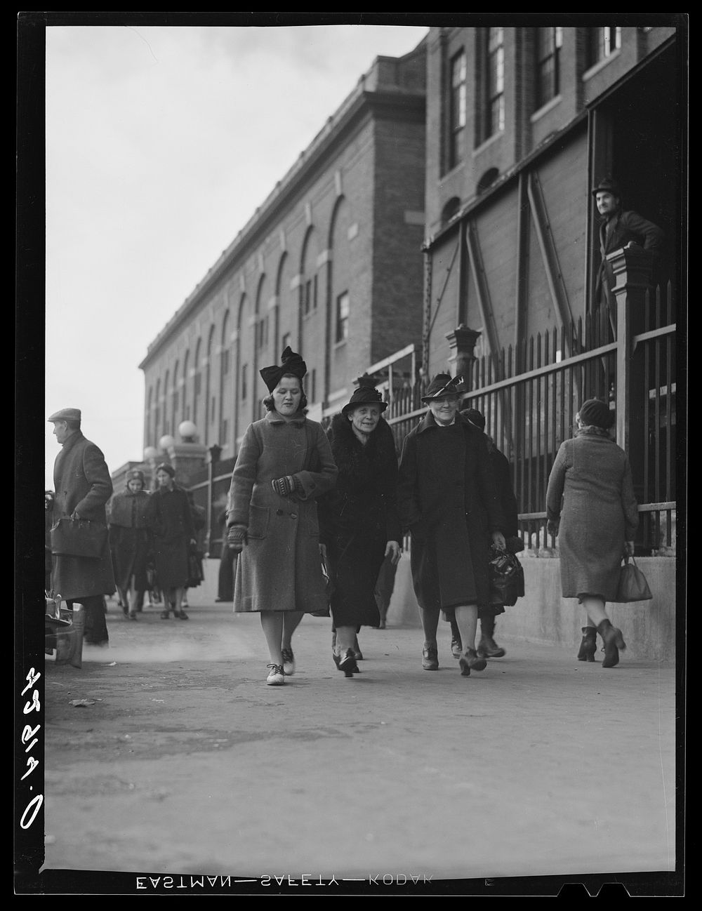 Employees leaving Ayer Mills (textile). Lawrence, Massachusetts. Sourced from the Library of Congress.