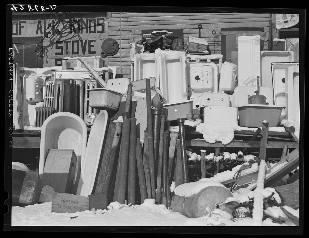 Secondhand plumbing supply store in Brockton, Massachusetts. Sourced from the Library of Congress.