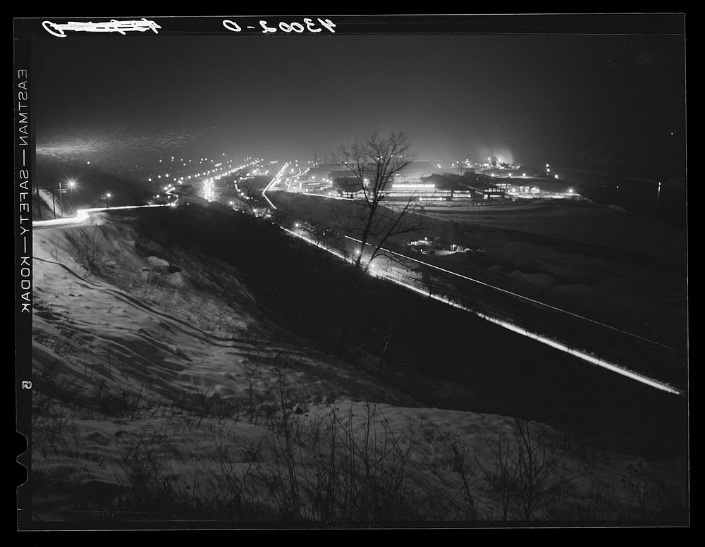 Midland, Pennsylvania at night. Sourced from the Library of Congress.