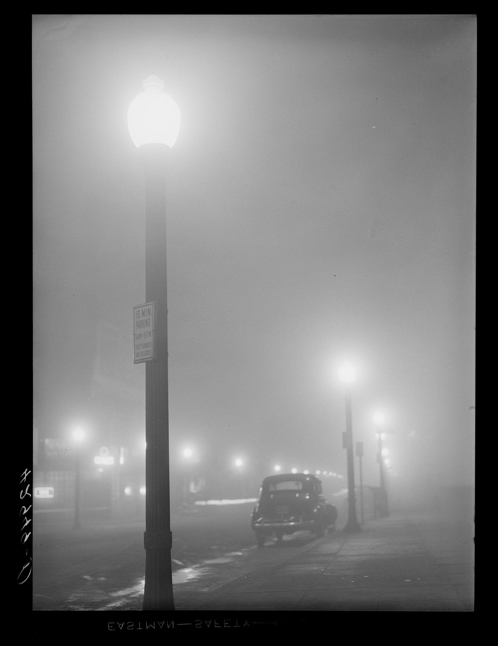Foggy night in New Bedford, Massachusetts. Sourced from the Library of Congress.