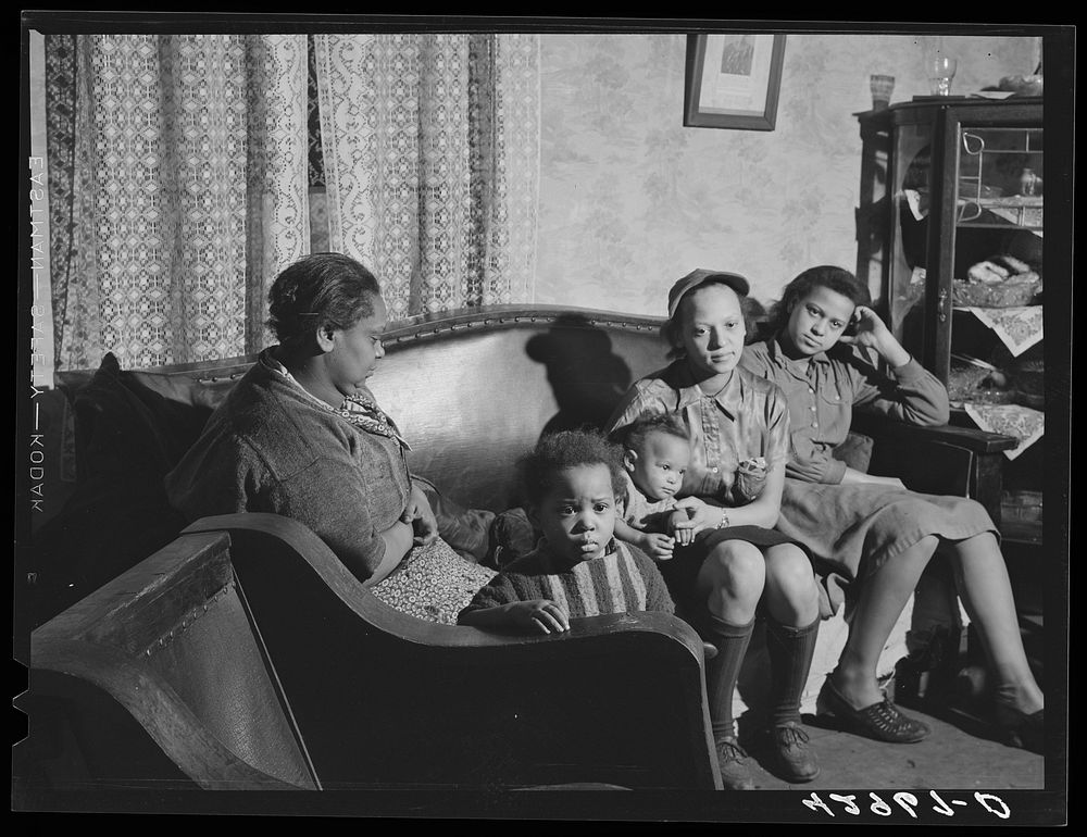 family living in slum area in Beaver Falls, Pennsylvania. Sourced from the Library of Congress.