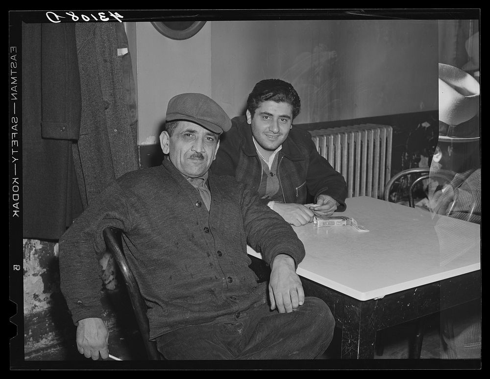 Greek steelworkers of the Jones and Laughlin Steel Corporation at a Greek restaurant in Aliquippa, Pennsylvania. Sourced…