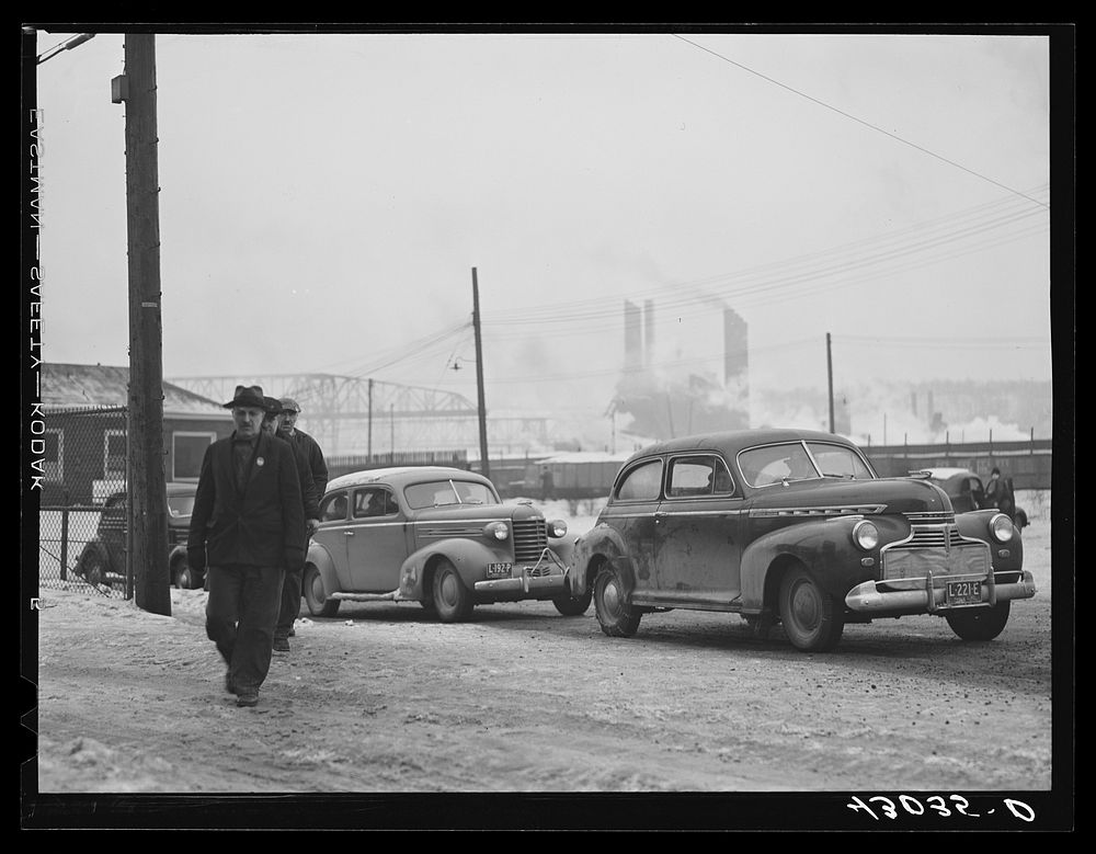 [Untitled photo, possibly related to: Going home from work at the steel mill in Midland, Pennsylvania]. Sourced from the…