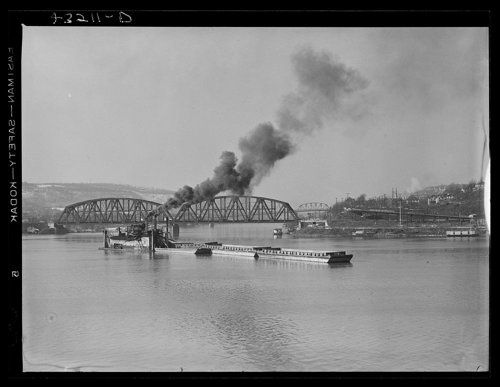 [Untitled photo, possibly related to: A dredge working on the Ohio river at Rochester, Pennsylvania]. Sourced from the…