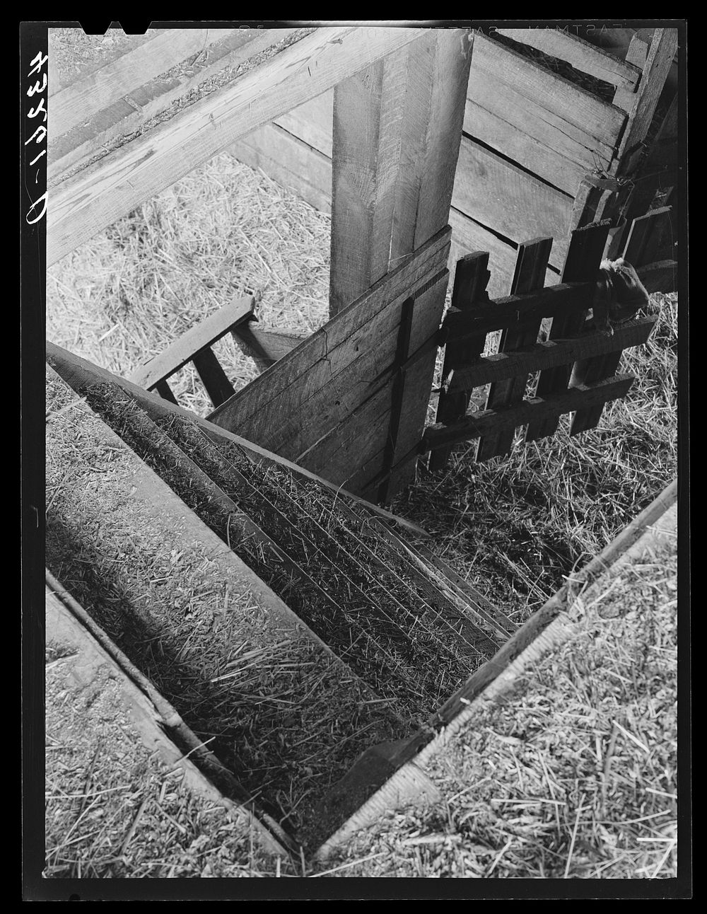 Stairs in barn. Farm near Rockville, Maryland. Sourced from the Library of Congress.