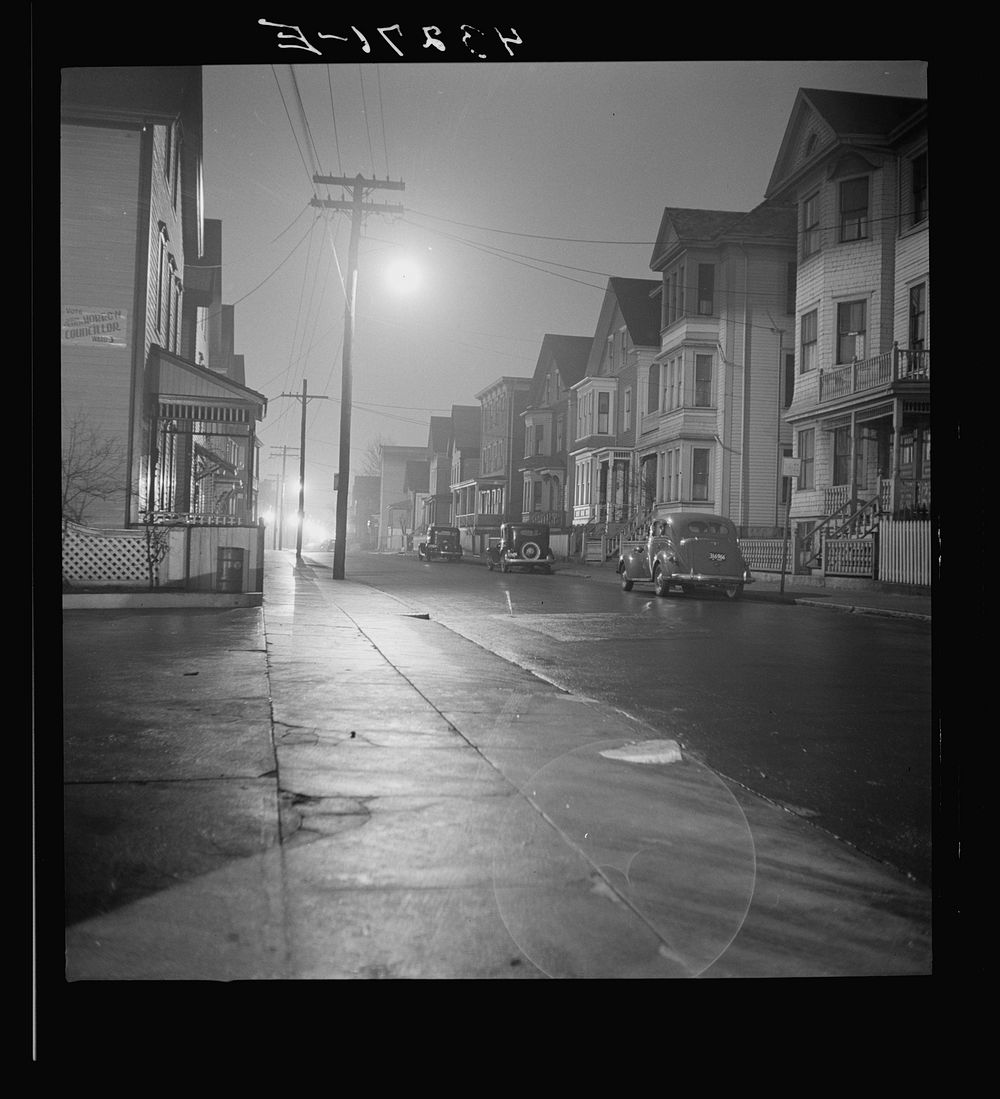 New Bedford, Massachusetts. Foggy night. Sourced from the Library of Congress.