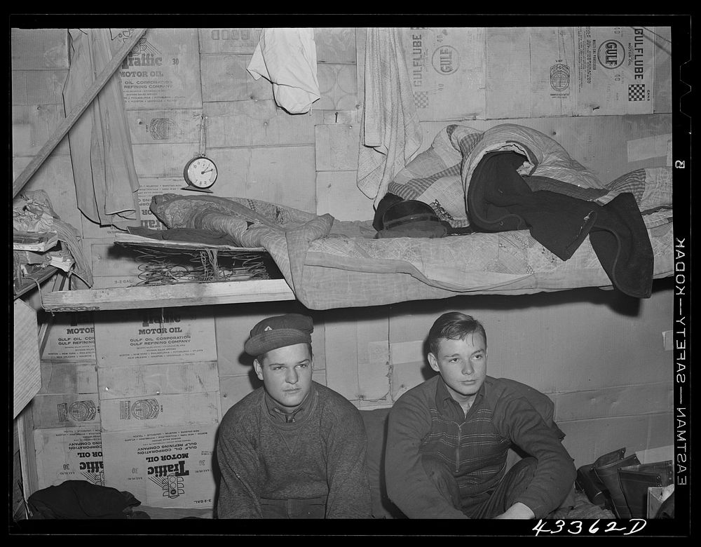 Two of the three occupants of a small shack in a settlement for workers from Fort Bragg near Fayetteville, North Carolina.…
