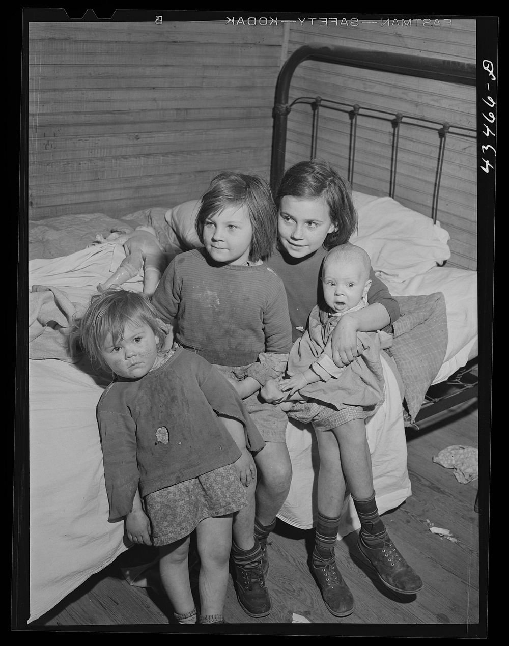 [Untitled photo, possibly related to: Children of a "squatter" family who were preparing to move out of the Camp Croft area.…