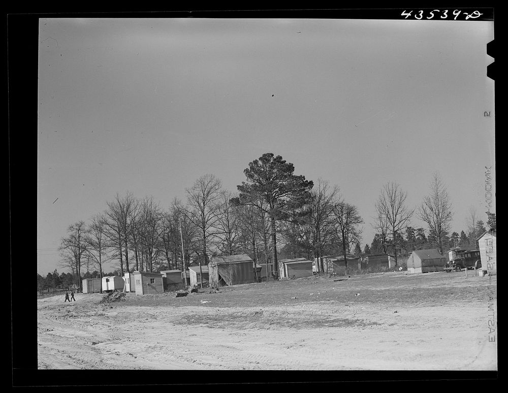 A settlement of workers employed at Fort Bragg along route Number 87 about eight miles out of Fayetteville, North Carolina.…
