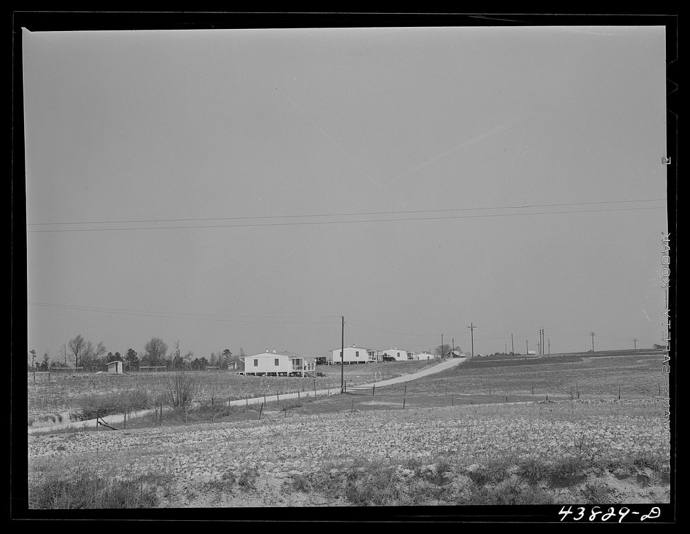 [Untitled photo, possibly related to: Completed prefabricated houses at Pacolet, South Carolina for farmers who have had to…