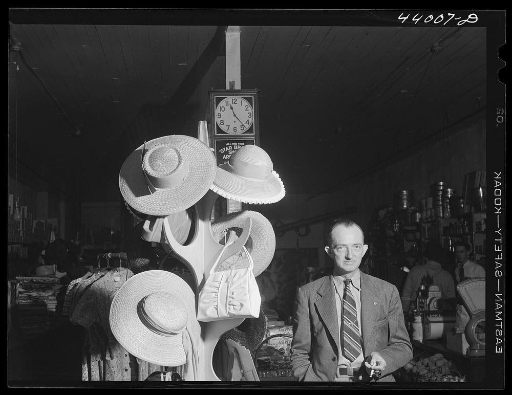 T. H. Lipford in his store in Franklin. Heard County, Georgia. Sourced from the Library of Congress.