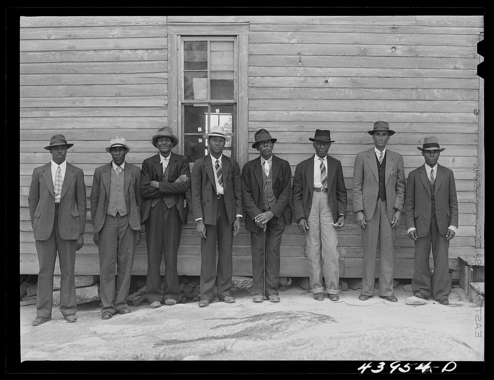 The deacons and preacher at a  church in Heard County, Georgia. Sourced from the Library of Congress.