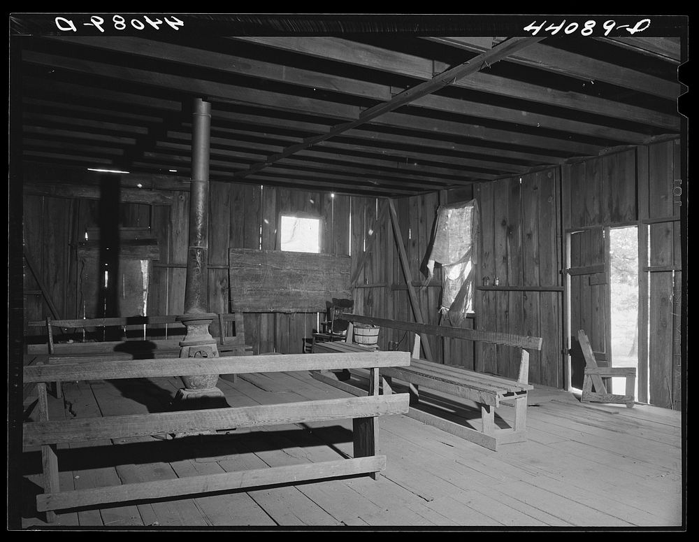 Interior of  schoolhouse in Heard County, Georgia. Sourced from the Library of Congress.