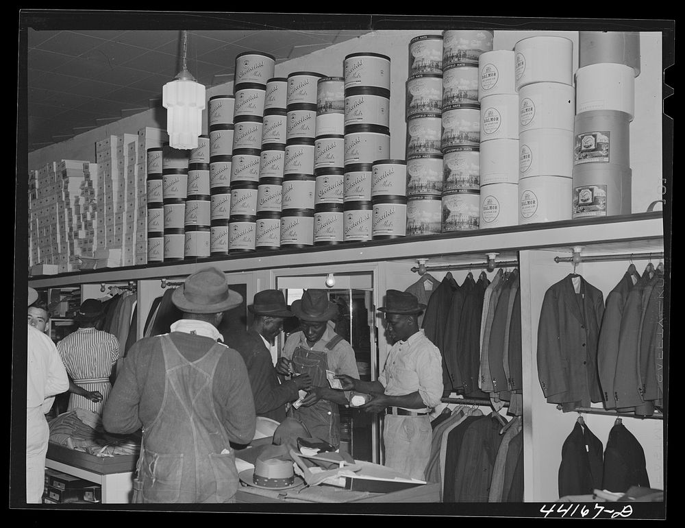  farmers shopping on Saturday afternoon in Liebowitz's store. Greensboro, Greene County, Georgia. Sourced from the Library…