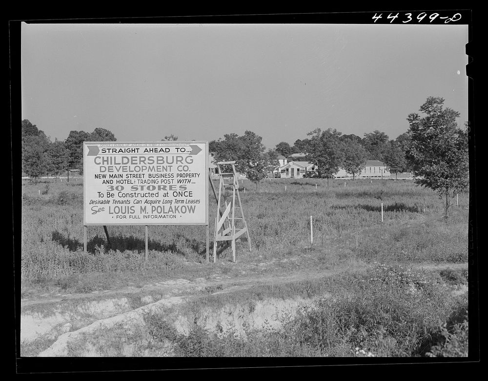New real estate development in Childersburg, Alabama. Sourced from the Library of Congress.